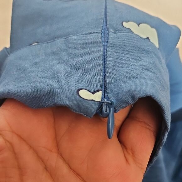 Novelty Blue Pleated Skater Skirt with British Cityscape Print - Picture 7 of 16